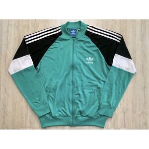Vintage Original Training Jacket Green Oldschool Oversize Retro ADIDAS 2XL